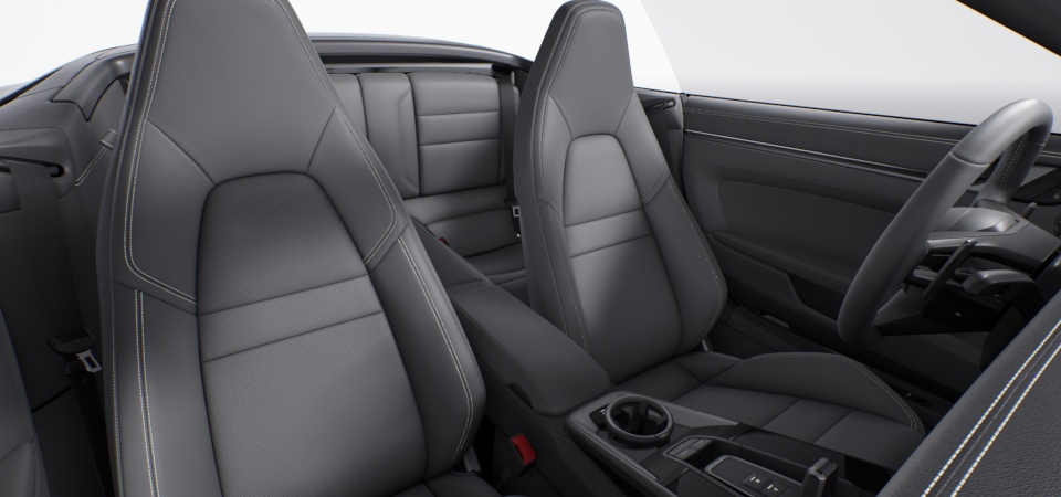 Leather Interior in Slate Grey with Chalk Stitching