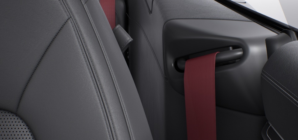 Seat Belts in Bordeaux Red