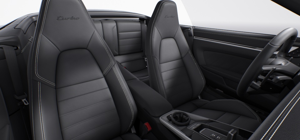 Leather Interior in Black with Chalk Stitching