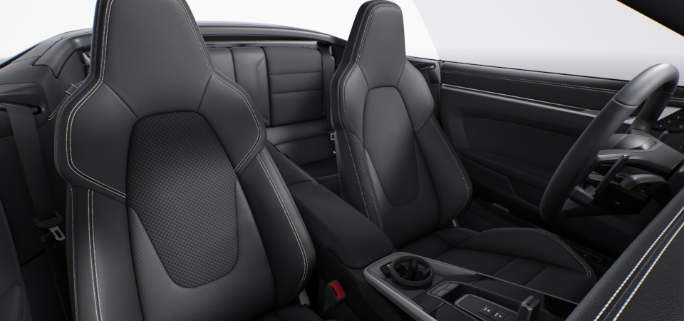 Black leather seats with Sport-Tex square seat centres (Crayon stitching)