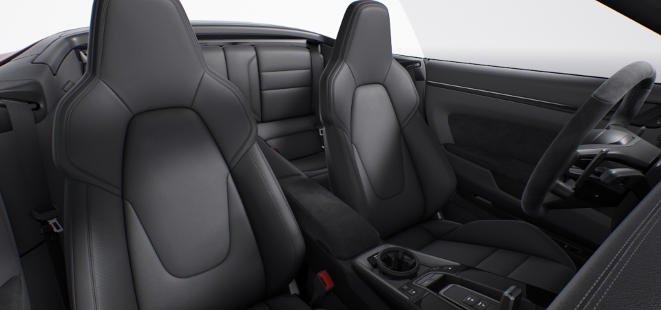 Race-Tex interior package with extensive items in leather, seat centres leather
