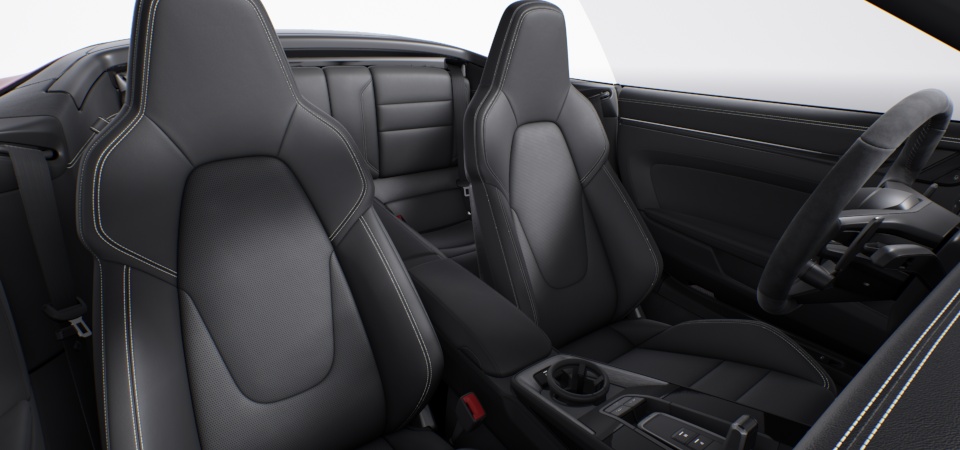 Leather Interior in Black with Chalk Stitching