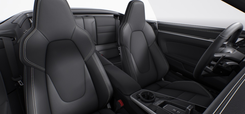 Leather Interior in Black with Chalk Stitching and Checkered Sport-Tex Seat Centers