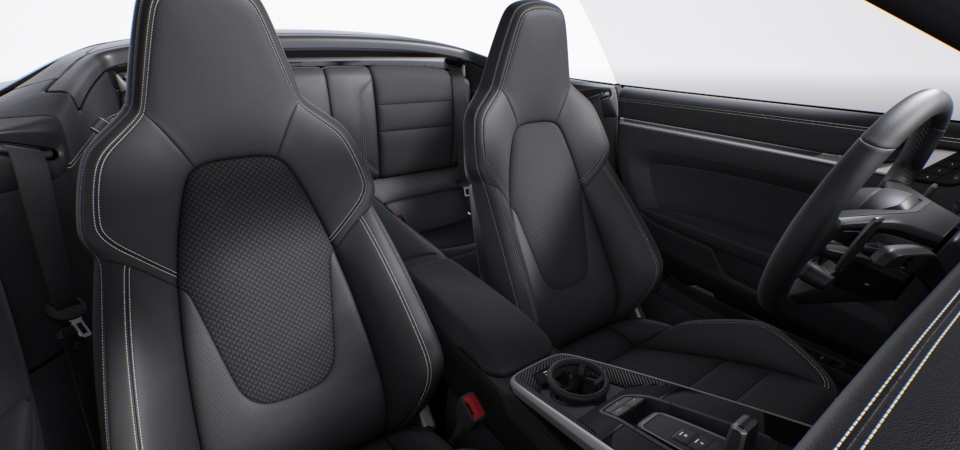 Sport-Tex Square leather interior in Black, stiching Crayon