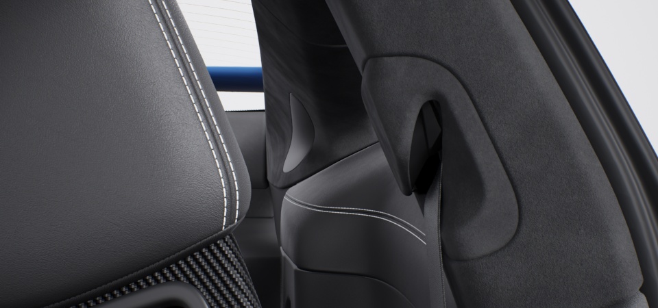 Seat Belt Outlet Trims in Race-Tex