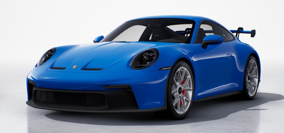 LED-Hauptscheinwerfer in Schwarz inkl. Porsche Dynamic Light System (PDLS) und Akzentring in Sharkblue