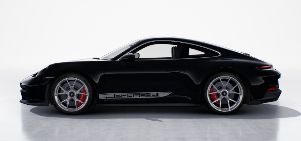 Zijdelingse striping met 'Porsche'-logo in Zilver