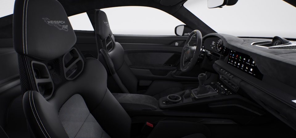 Interior Weissach package with extensive items in leather and Race-Tex, black/GT silver
