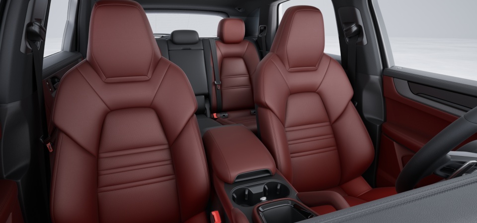 Club Leather Interior in Black/Barrique Red with Cross-Stitching