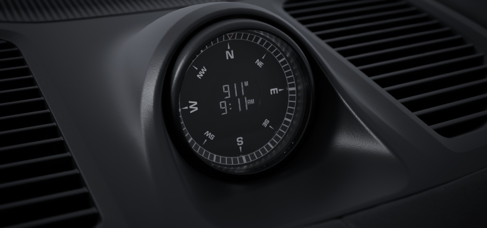 Compass display on dashboard