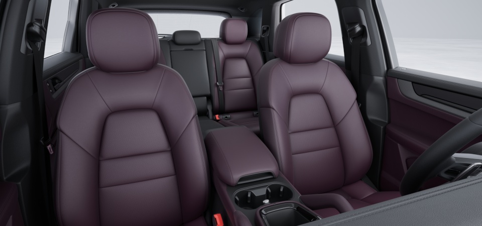 Leather interior in two-tone combination, smooth-finish leather Black / Blackberry