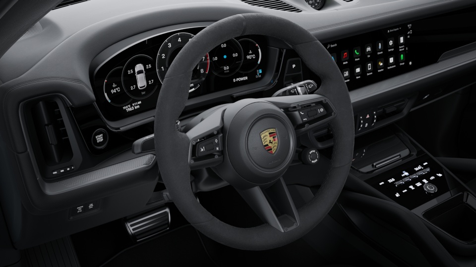 GT sports steering wheel with steering wheel with rim in Race-Tex and steering wheel heating