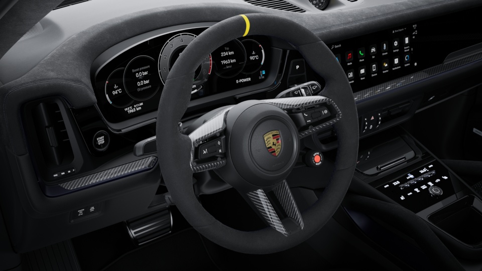 Multifunktions GT-Sportlenkrad in Race-Tex inkl. Lenkradheizung mit Lenkradblende Carbon