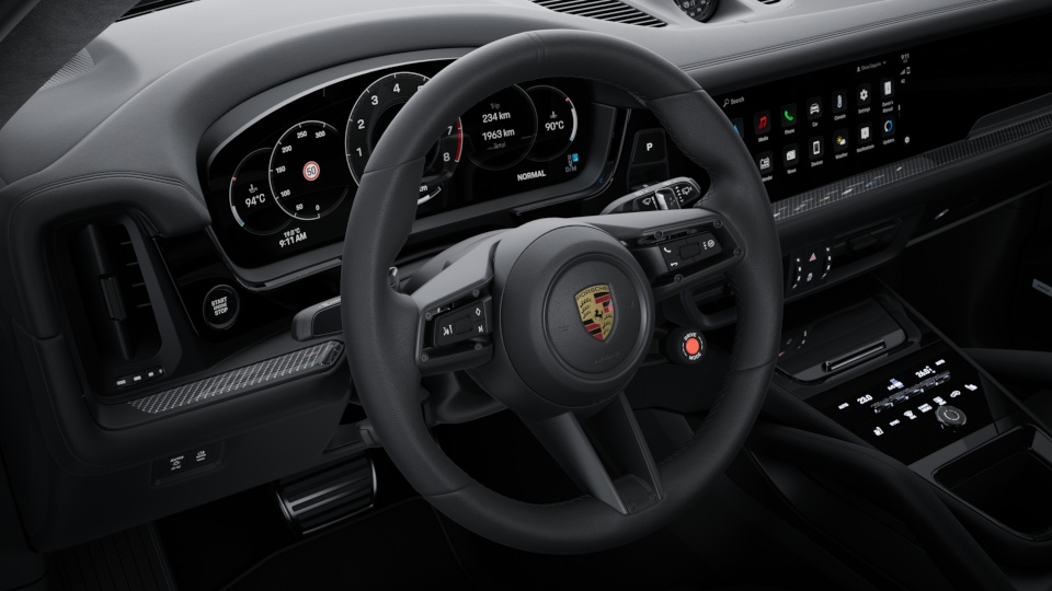 GT Sports steering wheel including steering wheel heating and twelve o'clock mark in Black