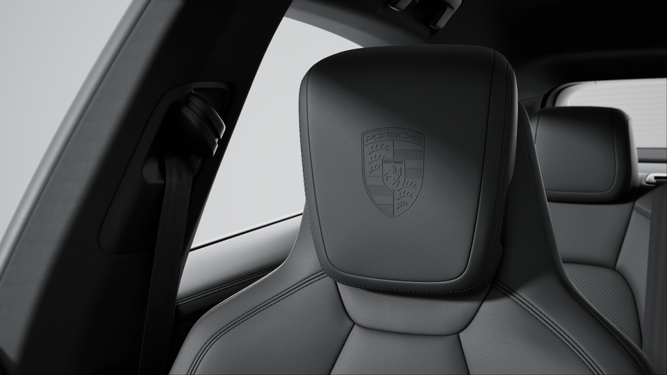 Porsche Crest on front headrests