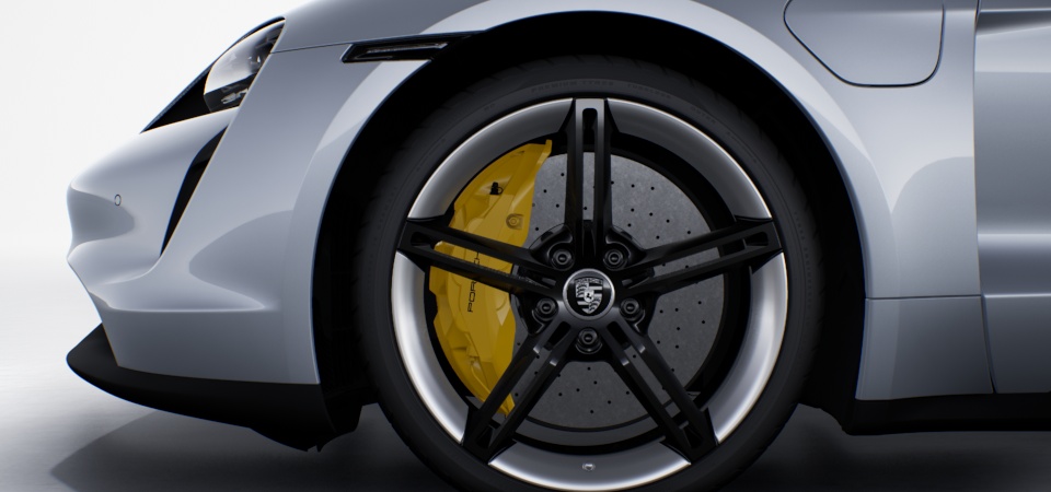 Porsche Ceramic Composite Brake (PCCB) with Brake Calipers with Yellow Finish