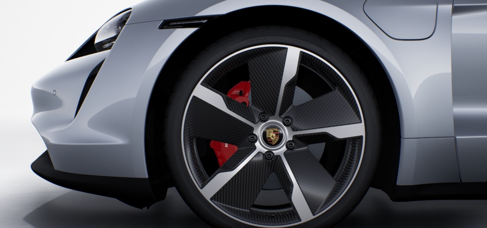 Rodas Taycan Exclusive Design de 21 polegadas com Aeroblades Carbon