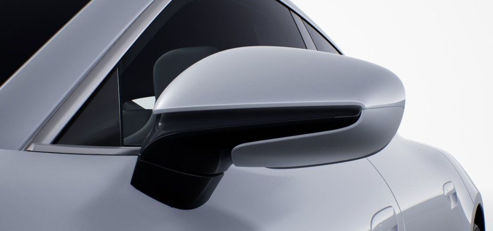 Exterior Mirror Lower Trim in Exterior Color and Base in High Gloss Black