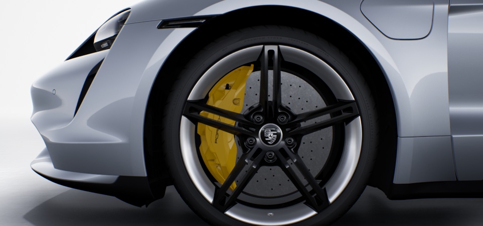 Porsche Ceramic Composite Brake (PCCB) with Brake Calipers with Yellow Finish