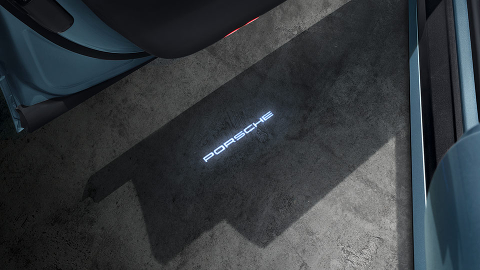 Projecteurs de porte à LED avec signature "PORSCHE"