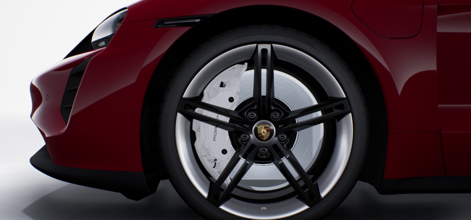 Porsche Surface Coated Brake (PSCB) met remklauwen in Wit, hoogglans