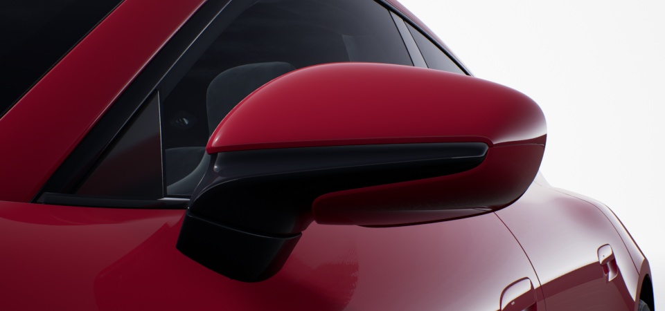 Exterior Mirror Lower Trim in Exterior Colour and Base in High Gloss Black