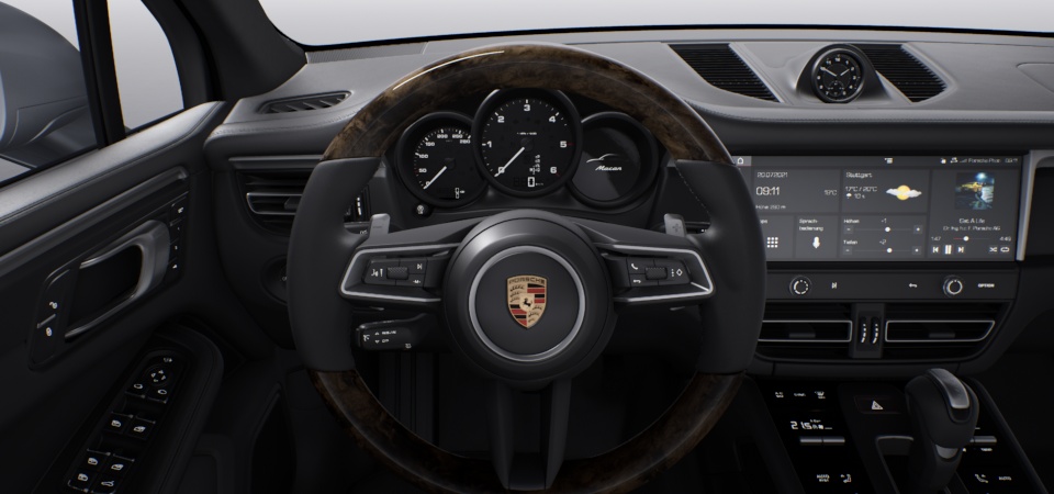 Heated multifunction Sports steering wheel in dark walnut