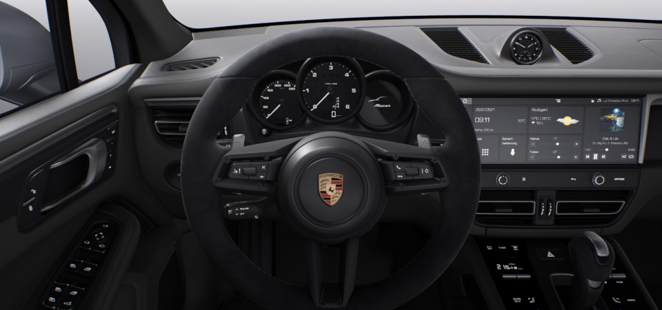 Heated multifunction GT-Sports steering wheel with rim in Race-Tex