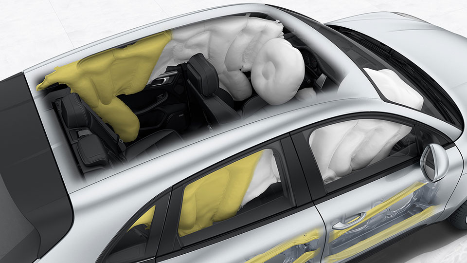 Airbags laterais no compartimento traseiro