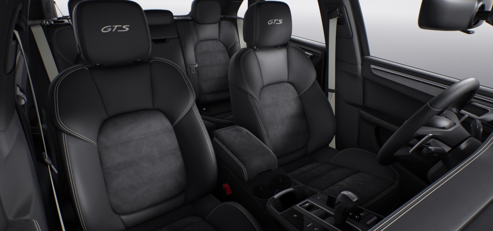 GTS Interior in Black with Deviated Stitching in Chalk