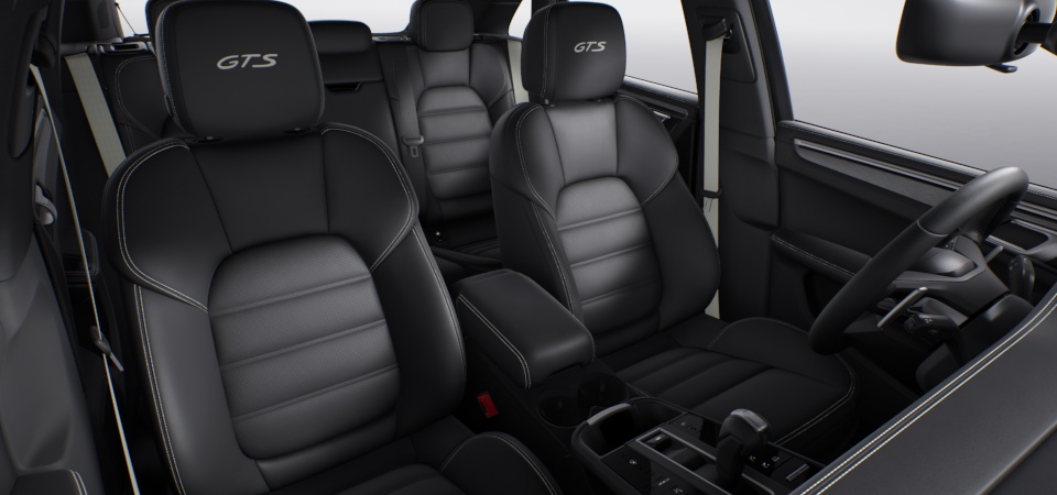 GTS Interior in Black with Deviated Stitching in Chalk (without Race-Tex)