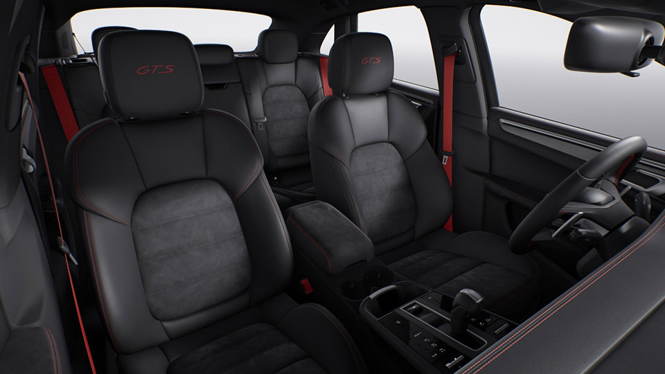 GTS Interior in Black with Deviated Stitching in Carmine Red i.c.w. GTS Sport Package
