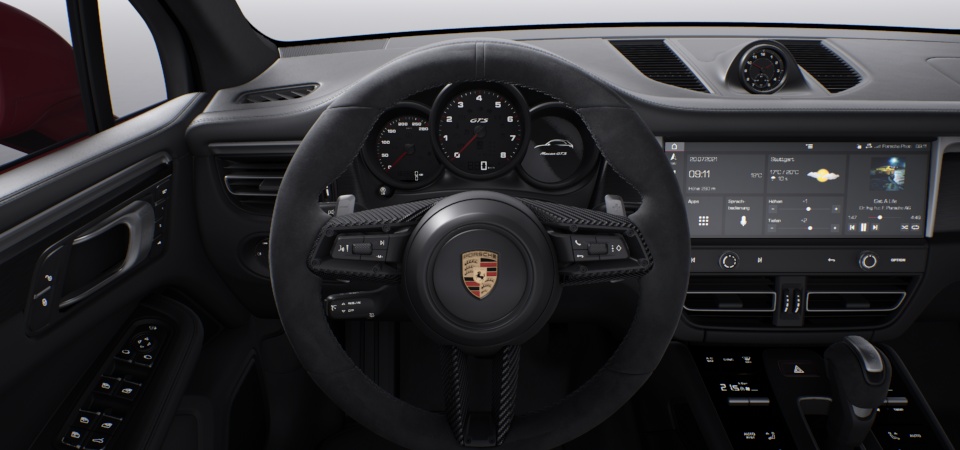 Heated Steering Wheel in Race-Tex with Trim in Matte Carbon Fibre