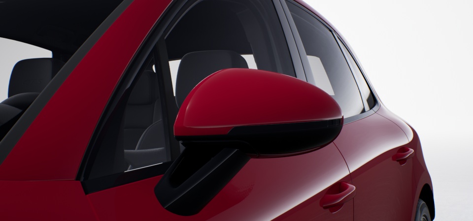SportDesign Exterior Mirror Lower Trims Including Mirror Base Painted in High Gloss Black