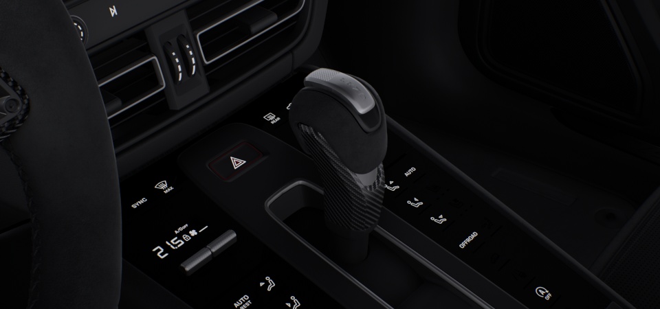 PDK Gear Selector in Carbon Fibre with Gear Selector Knob in Race-Tex
