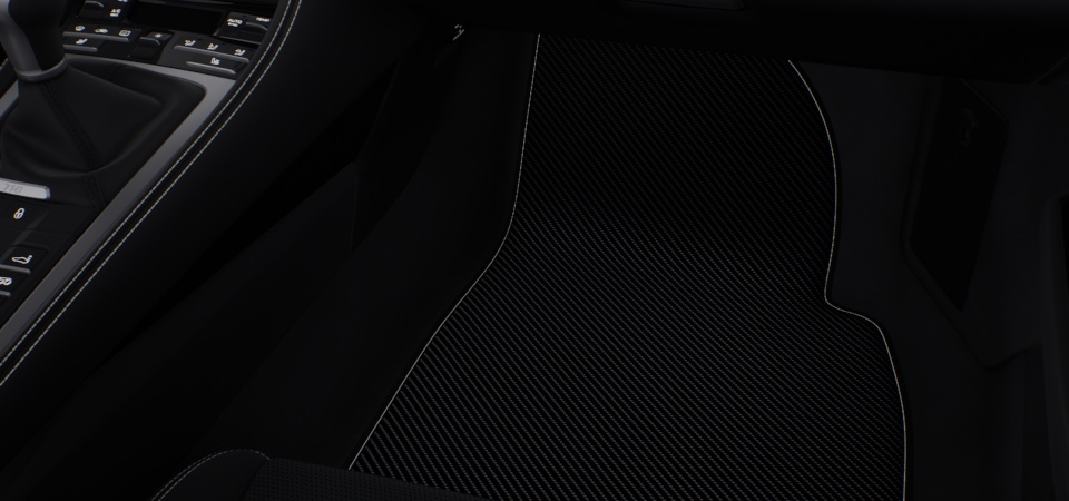 Floor mats carbon with leather edging