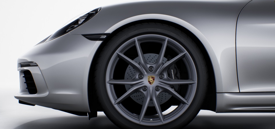 Wheel Centre Caps with Coloured Porsche Crest