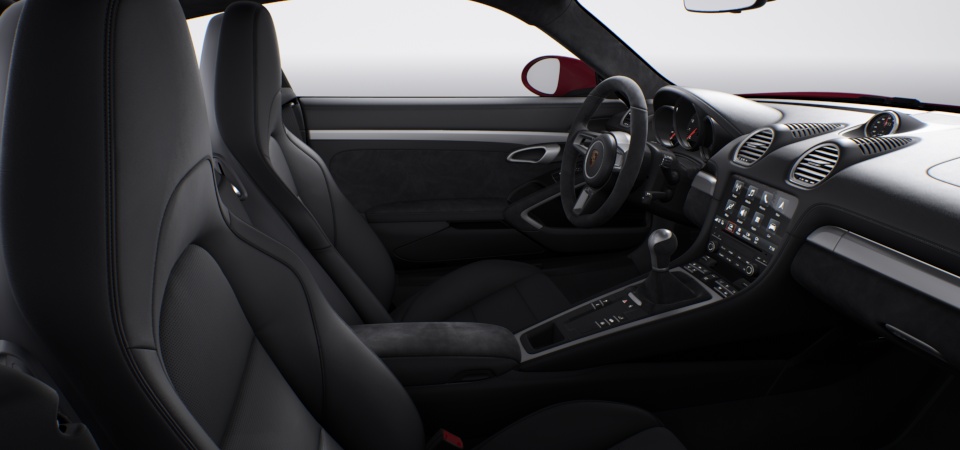 Leather/Race-Tex Interior in Black with Leather Seat Centers