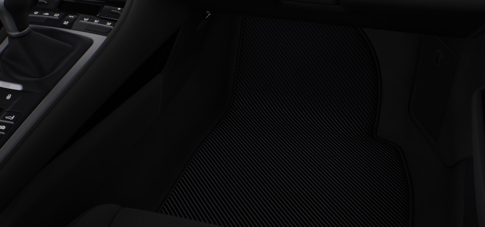 Floor mats carbon with leather edging