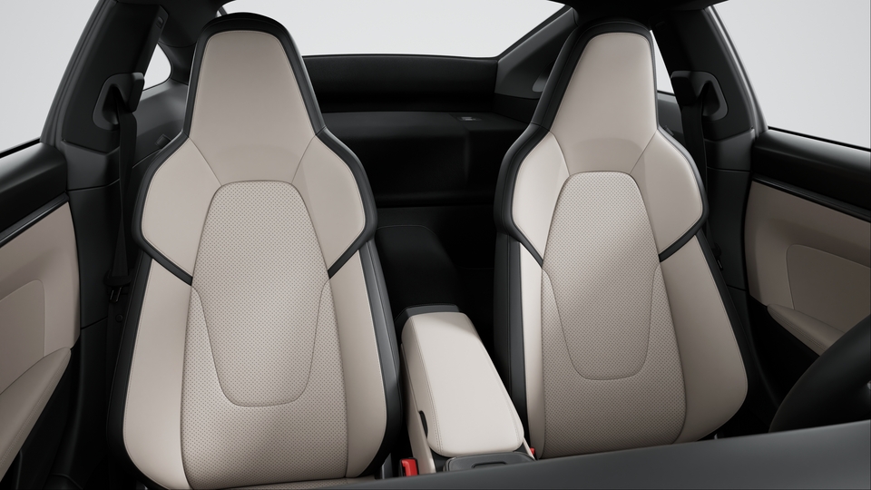 Partial Leather (two-tone), Black and Chalk Beige, incl. Front Leather Seats