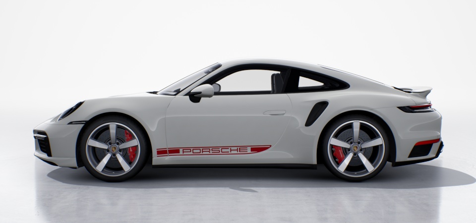 "PORSCHE" Logo Decal on Side in Red