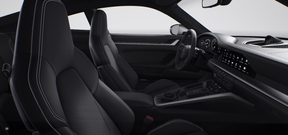 Leather Interior in Black with Chalk Stitching and Checkered Sport-Tex Seat Centers