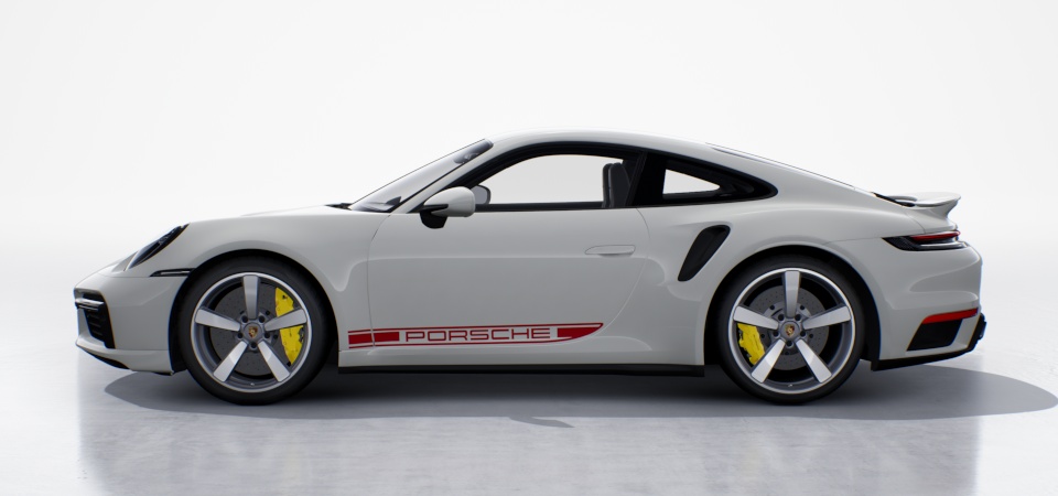 "PORSCHE" Logo Decal on Side in Red