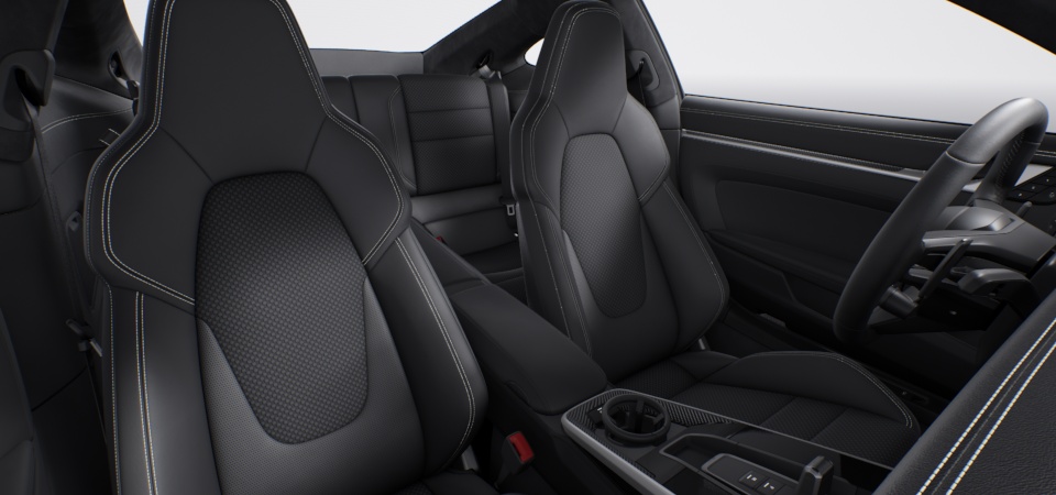 Leather Interior in Black with Chalk Stitching and Checkered Sport-Tex Seat Centers