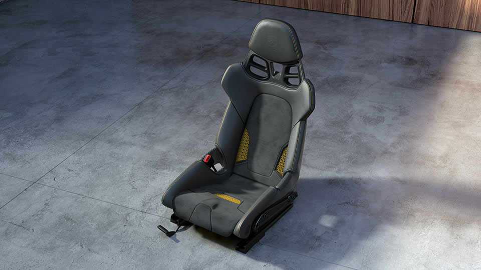 3D-printed bodyform full-bucket seat with degree of hardness - medium