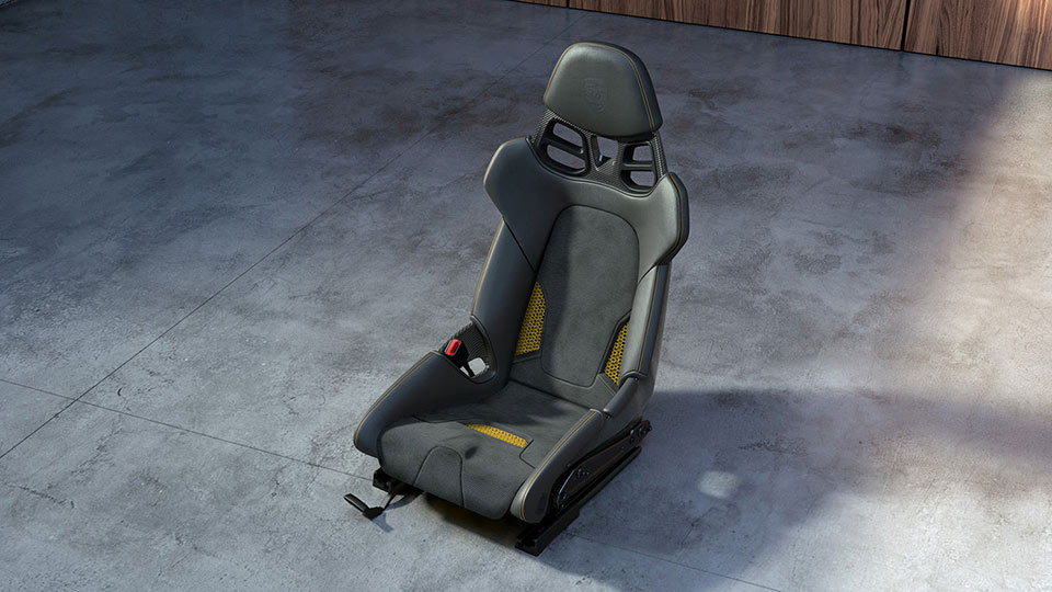 Asiento tipo cubeta completo impreso en 3D con forma de cuerpo y grado de dureza: duro