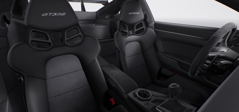 Interior con elementos de cuero/Race-Tex en negro con color de contraste GT Silver