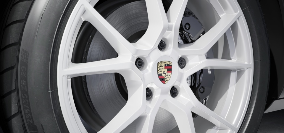 Wheel Centre Caps with Coloured Porsche Crest