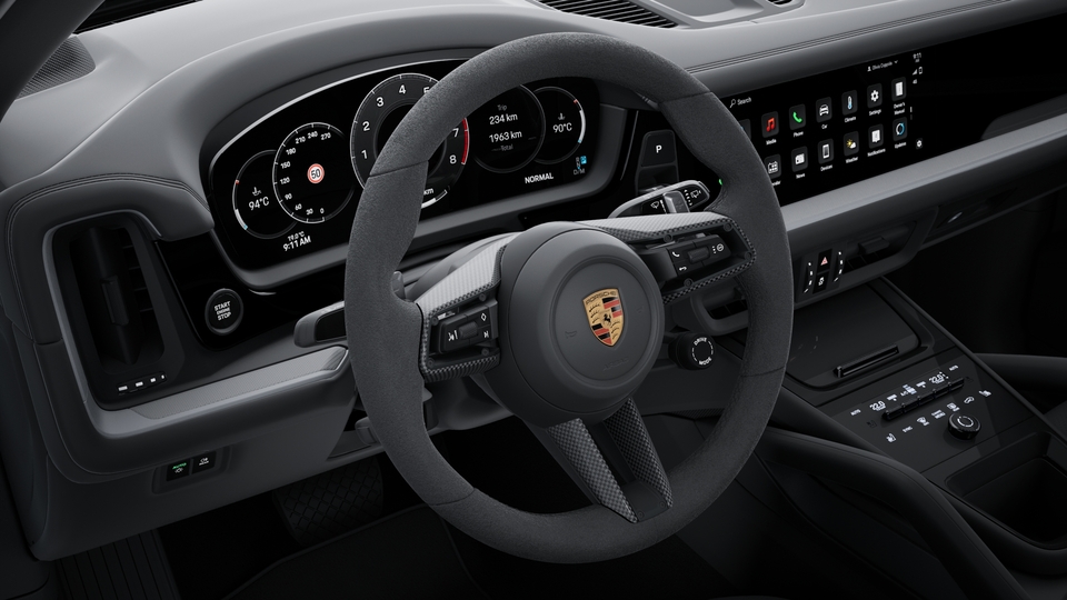 Heated Steering Wheel in Race-Tex with Trim in Matte Carbon Fiber