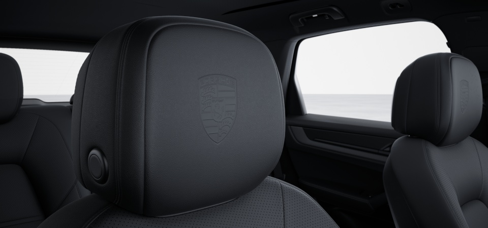 Porsche Crest on headrests front seats (in conjunction with comfort pillows in the rear)